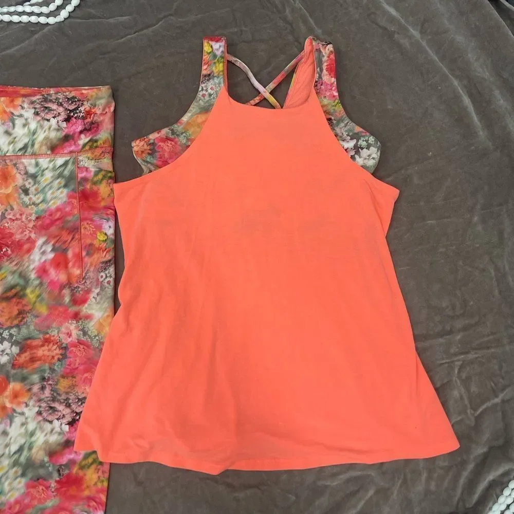Athleta Girl Orange floral Outfit